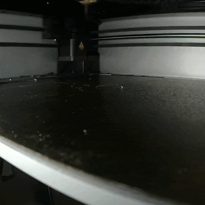 Timelapse of the base printing on the profile above: repeating loop, no support structures, printed in ABS.