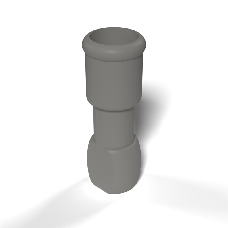 Render of the artificial vagina test model, a silicone cylinder with an internal channel.